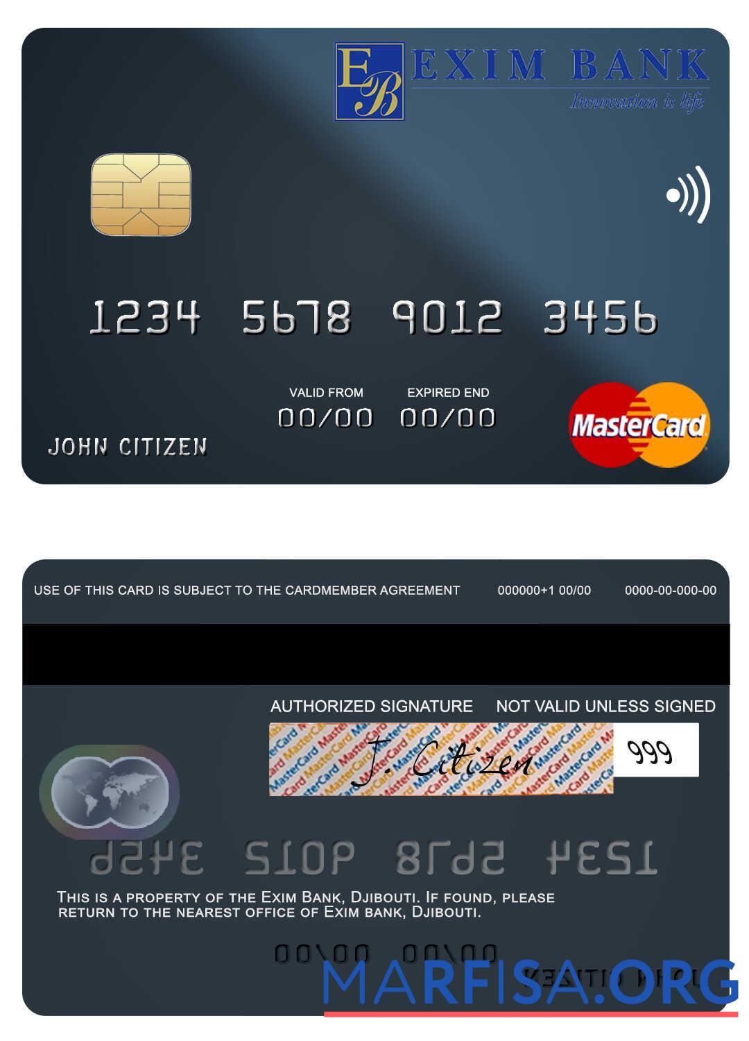 Downloadable Djibouti Exim Bank mastercard download for verification